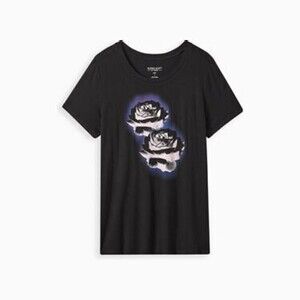 Perfect Tee - Super Soft Roses Deep Black